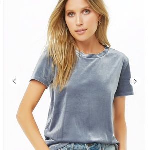 Dusty Blue Velvet Top